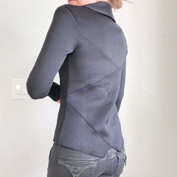 Aqua Black Tailored Blazer | Stretchy Structured Office Jacket | Workwear Staple - Picture 4 of 6